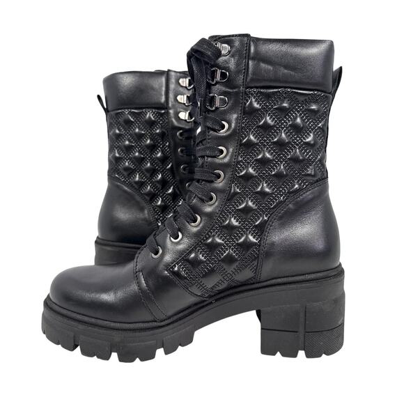 Unity in Diversity Boots Dream of Me Womens 7.5 EU38 Quilted Black Leather Zip - Picture 3 of 12